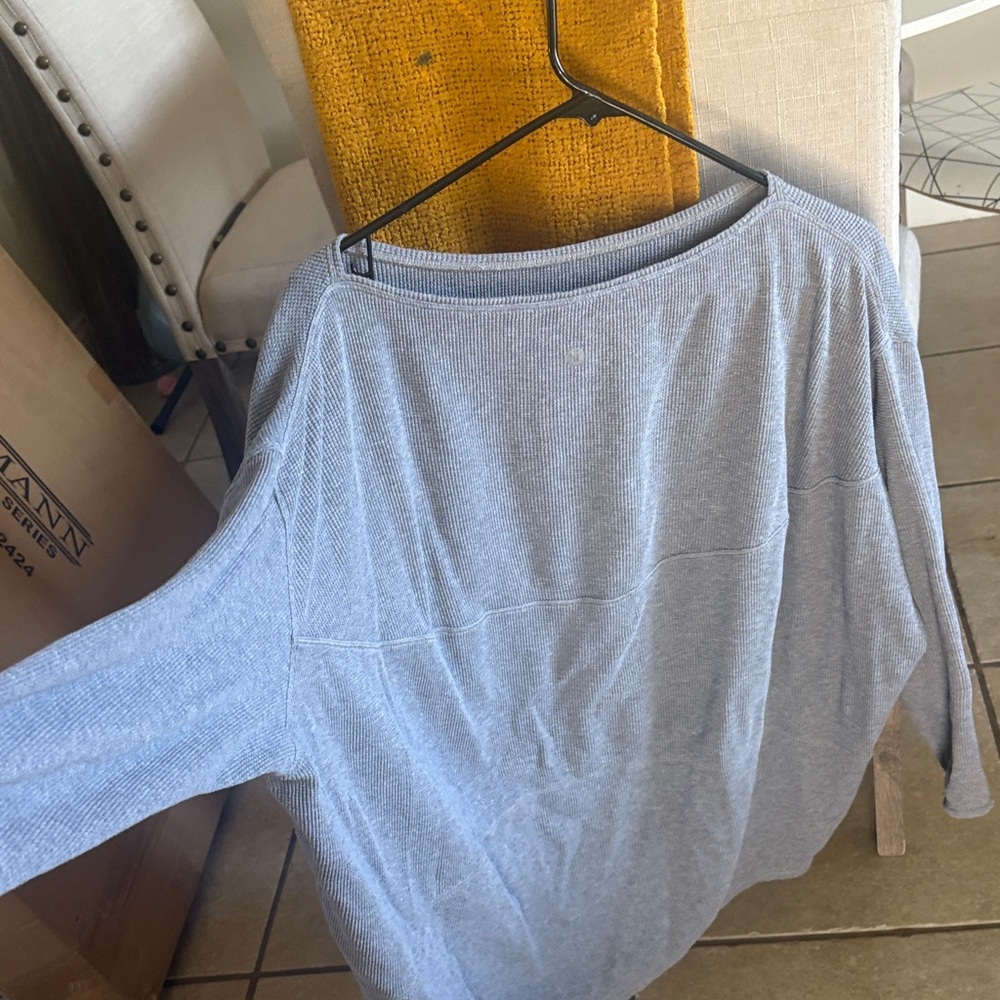Light Blue Ribbed Knit Pullover Sweater - Picture 2 of 5